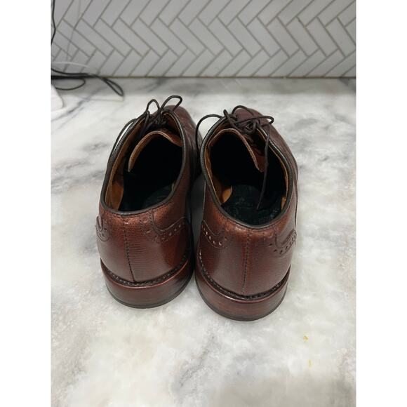 Allen Edmonds McAllister 9D Brown Pebble Leather Wingtip Oxford Dress Shoes main image 7